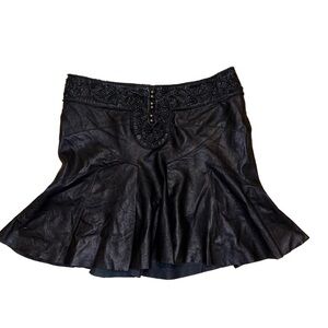 Elegant Black Skirt with Beaded Detail - Designer Brand Roberto Cavalli